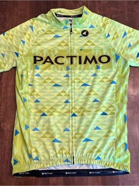 Pactimo Cycling Jersey Womens 2XL Short Sleeve Neon Yellow Biking Outdoor